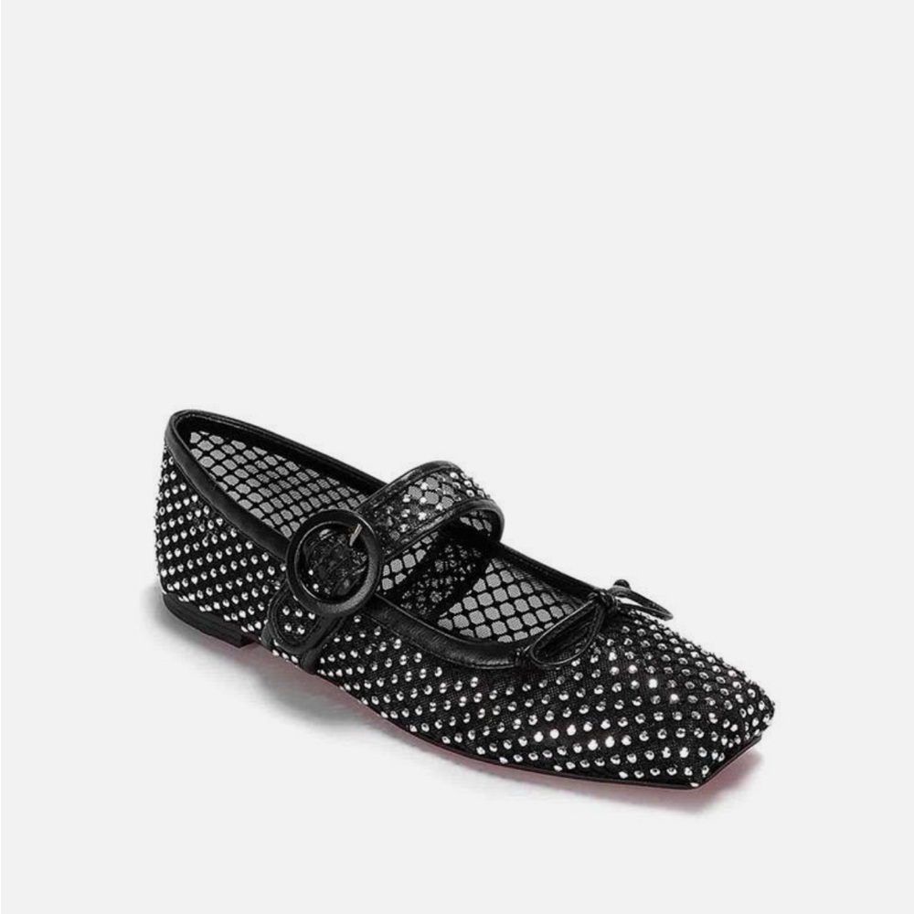 Christian Louboutin Black Studded Ballerina Flats